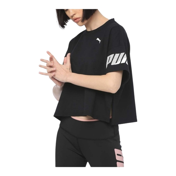 PUMA Women's Modern Sport Black Cropped Tee - Picture 2 of 8